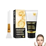 Snail Mucin Peel-Off Face Mask, Hydrating Collagen Face Mask with Brush, Firming & Pore Minimizer...