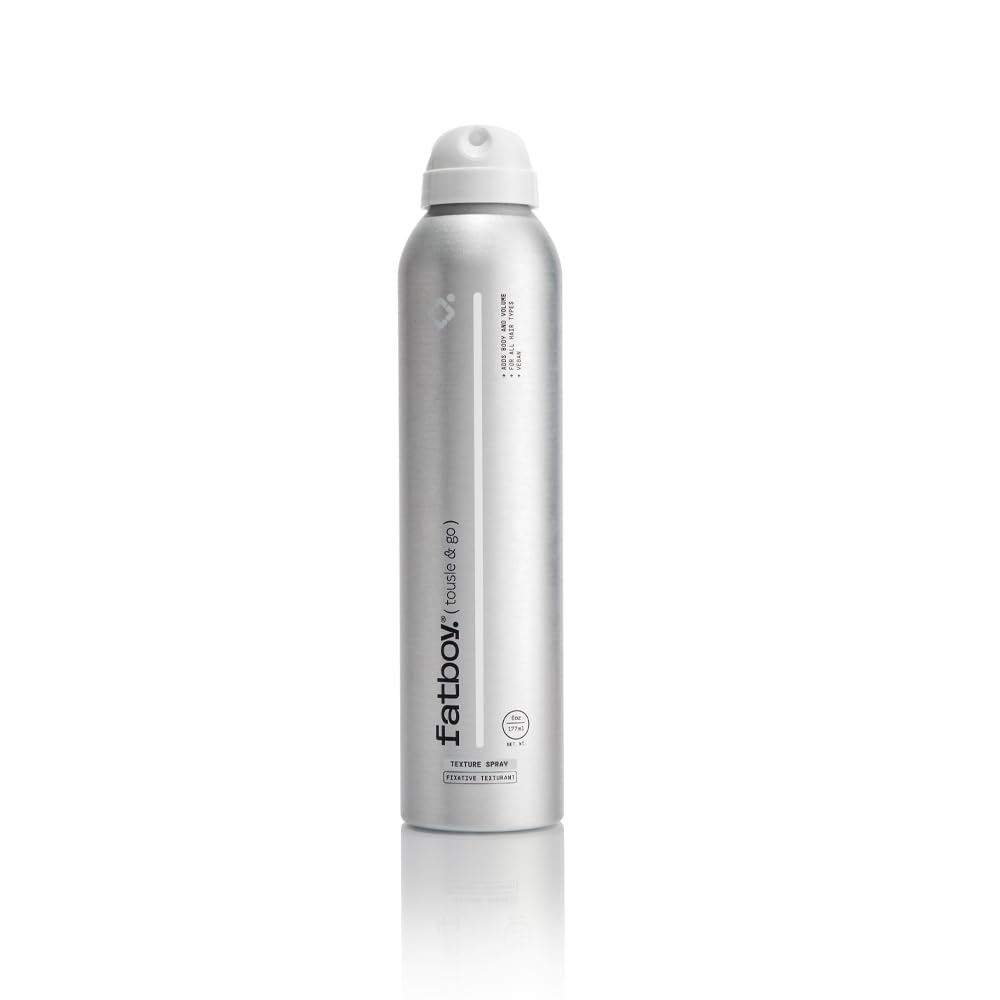 Fatboy Tousle & Go Hair Spray with Aloe Vera & Sunflower Seed Extract, Lightweight Hold Hair Texture Spray for Volume, Tousled Finish, Hair Care for All Hair Types, Paraben Free, Color Safe, 6 Oz