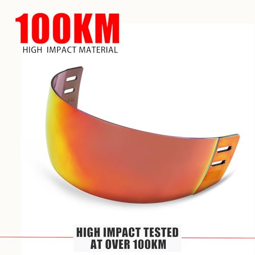 GY V300 Hockey Visor Ice Hockey Half Shield Visor Hockey Helmet Shield Tinted Universal/CE Certified/Inside Anti-Fog/Anti-Scratch Outside