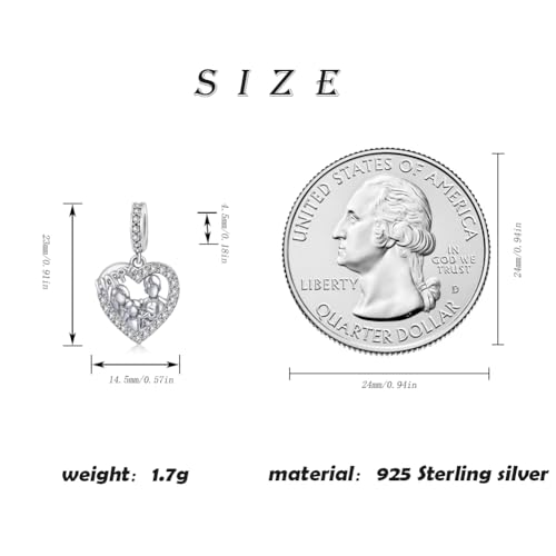 Image of ARTCHARM Wish a Happy family Charm Happy Home Charm 925 Sterling Silver with Zircon fit Bracelets Charms,Christmas Valentine Mother's Day Gift for Women