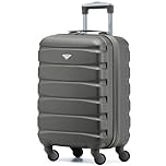 Flight Knight 55x35x25 Cabin Luggage for KML,Carry On Suitcase Approved for 35 Airlines, EasyJet, Maximum Size for Air France - Lightweight Small Durable Cabin Bag, ABS Hard Shell, Hand Luggage