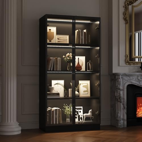 Vitrine Caldion mit Glastüren und 3 Beleuchtungsoptionen