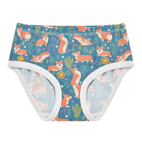 Girls' Underwear Cartoon Corgi Cute Cotton Stretch Comfort Toddler Panties