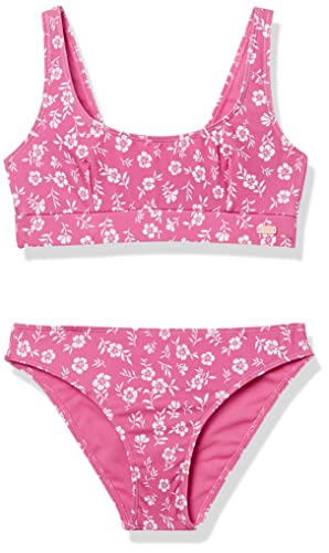 Roxy Girls' Splendid Bralette Swim Set, Pink Guava S Ditsy Dreams, 14