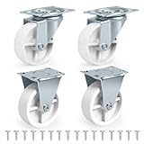 2-inch casters (Set of 4): 2 Swivel and 2 Fixed Wheels. Lightweight Flat Design with Excellent Craftsmanship, Suitable for Furniture, carts, and Industrial Applications. Screws Included.