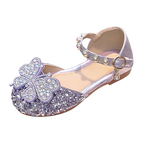 IWIHMIV Toddler Girls Dress Sandals Soft Rubber Princess Flat Shoes Summer Rhinestone Bow Closed Toe Sandals