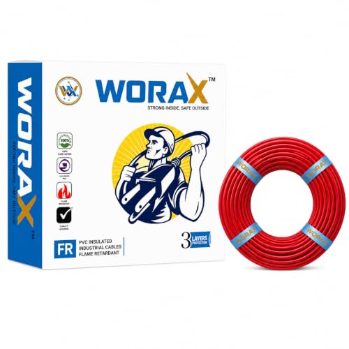 Image of WORAX 1.5 Sq mm Red House Wiring Wire (90m) | Safe & Flexible Multi-Strand CCA Phase Cable | Ideal for Lights & Main Switches