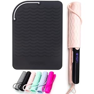 ANGENIL Heat Resistant Mat for Curling Irons, Hair Straightener, Flat Irons Pad Heat Resistant for Counter, Hair Styling Tools Silicone Mats, Curling Iron Travel Case Heat Resistant, Hot Tool Mat