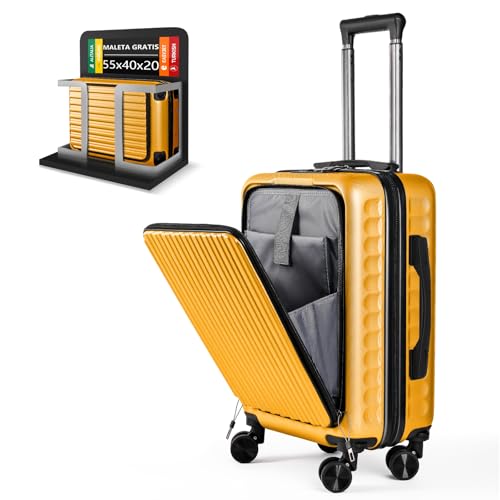 ARTREE Maleta de Cabina 55x40x20cm,ABS Material Trolley Rígida Expandible, con Ruedas giratorias...