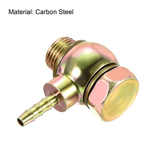 PATIKIL Hose Barb Fitting Elbow 6mm Barbed M16x1.5 Male Thread, Carbon Steel Pipe Adapter Connector for Air Water Fuel Oil Gold - Image 3