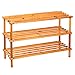 iTrend Étagère à chaussures en bois à 3 niveaux – Grande capacité de stockage – Étagère à chaussures en bois multifonction – Design classique idéal pour le salon, la salle de bain, le couloir – Noyer