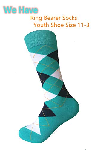 Triple M Plus TRM Men's Bright Turquoise Green Drees socks,One size fits most men; Sock Size 10-13.2