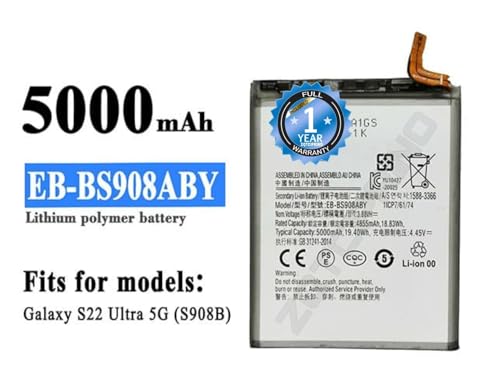 Image of Original EB-BS908ABY Battery for Samsung S22 Ultra 5G SM-S908B SM-S908B /DS Battery with 1 Year Warranty **** (R168)