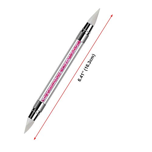 Mwoot 5pcs GEL Nailart Pen schnitzen Pinsel Silikon-Kopf-Acryl Griff-Salon-Werkzeug-Set, Nagel Kunst Pinsel,Nail Art… – Bild 6