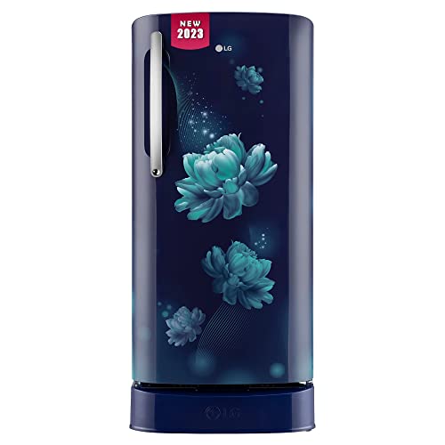 LG 201 L 5 Star Inverter Direct-Cool Single Door Refrigerator (GL-D211HBCZ, Blue Charm, Base stand with drawer)