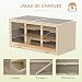 Outsunny Jaula Madera 115x60x58 cm 3 Ventanas Plexiglas 3 Pisos + Bandeja...
