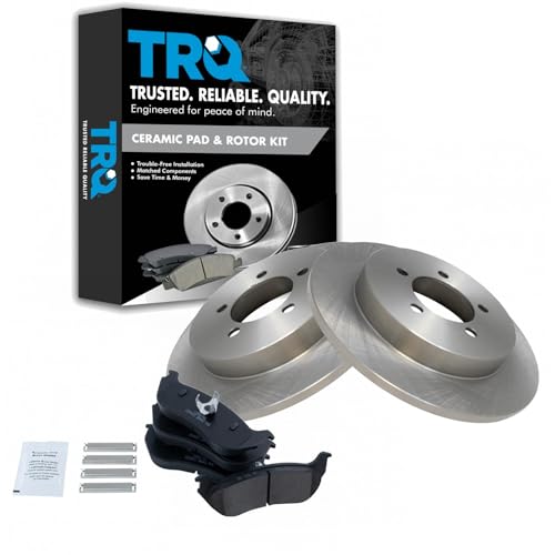 Image of TRQ Rear Brake Pad and Rotor Set Ceramic | For 2002-2005 Ford Explorer 2002-2005 Mercury Mountaineer