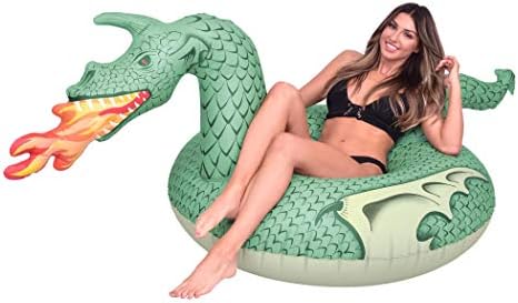 GoFloats Dragon Party Tube Inflatable Rafts - Choose From Fire Dragon and Ice Dragon, Pool Floats for Adults and Kids