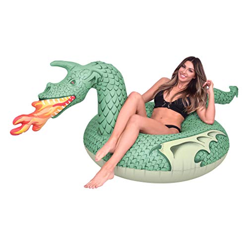 GoFloats Fire Dragon Party Tube Inflatable Raft, Set Your Summer on Fire (for Adults and Kids)