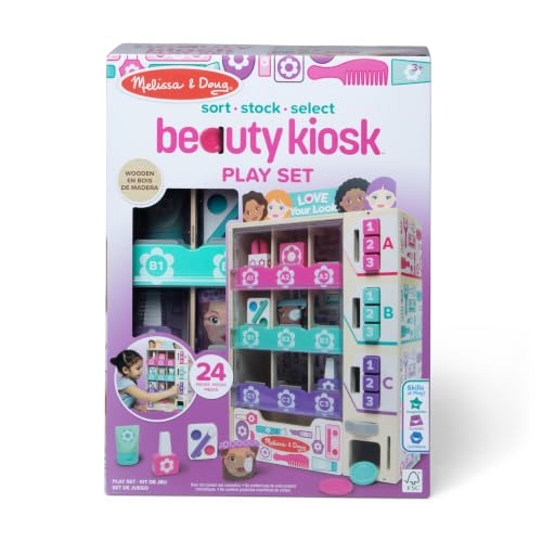 Melissa & Doug Beauty Kiosk Wooden Vending Machine Salon Play Set - image 3