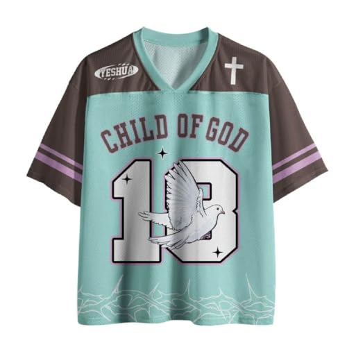 Graphic Tees Summer Novelty Women Men Oversized Dove with Yeshua Christian Jersey