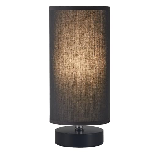 Image of lifeholder Table Lamp, Bedside Nightstand Lamp, Simple Desk Lamp, Cylinder Table Lamp for Bedroom Living Room Office Study, Black Shade and Base (Black)