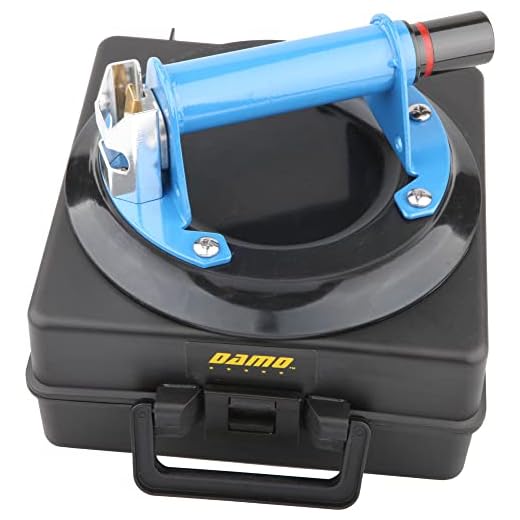 DAMO 8" Vacuum Suction Cup Heavy Duty Glass Lifter with Metal Handle and Hand Pump Suction Cups for Glass & Granite Lifting