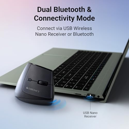Add ZEBRONICS Jaguar V, Vertical Wireless Mouse, Dual Mode (2.4GHz + - Image 4