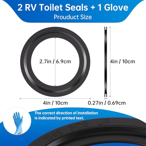 Image of RV Toilet Seal 2-Pack, Flush Ball Seal Gasket Replacement for Dometic 300 /310 /320,Replace Part 385311658, Solve the Leakage Problem