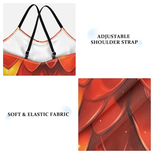 Pigsaly Girls One Piece Swimsuits Red Fire Dragon Skin Kids Cross Back Swimwear Toddler Beach Sport Bathing Suit 3T3