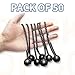 DJDAJIA Ball Bungee Cords 6 Inch, 50PCS Bungee Cords with Balls, Reflective Bungee Balls for Tarp, Camping Tent, Gazebo, Awning, Bungee Cord Balls Heavy Duty Fixed Hoses, Indoor&Outdoor UV Resistant