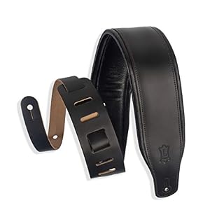 Levy’s M26PD-BLK Sangle de Guitare Top Grain Leather 3″ – Black - Les Beatles, Paul McCartney, John Lennon, RIngo Starr, George Harrison