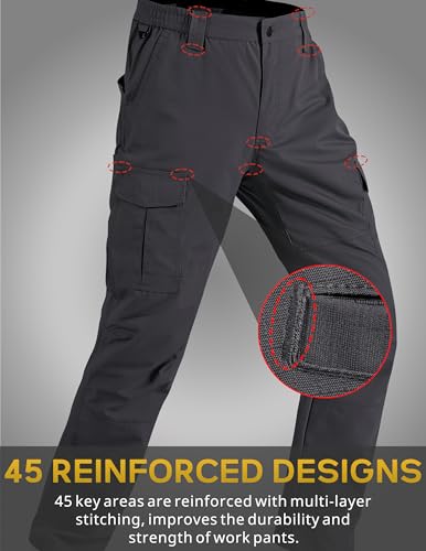 Image of CNBQDD Mens Work Pants Ripstop Waterproof Cargo Pants for Men with 7 Pockets Tactical Hiking Pants