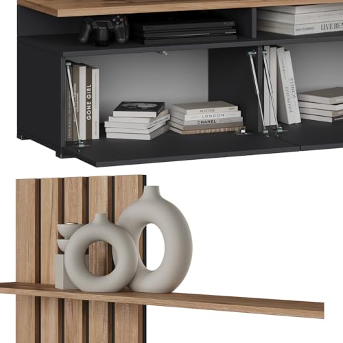 Vicco Wohnwand Harro, Goldkraft Eiche/Anthrazit, – Bild 6