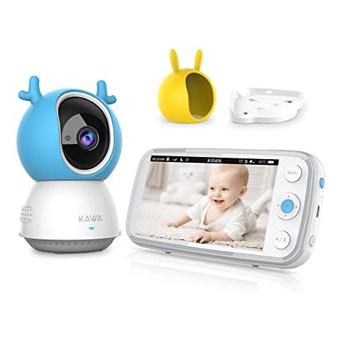 Kawa Baby Monitor, Baby Monitor with Camera and Night Vision, 5 inches Large HD Screen, 2 Way Talk, VOX, Temperature Sensor, Lullabies, 1000ft Transmission Range, Video Baby Monitor (S6) Cover