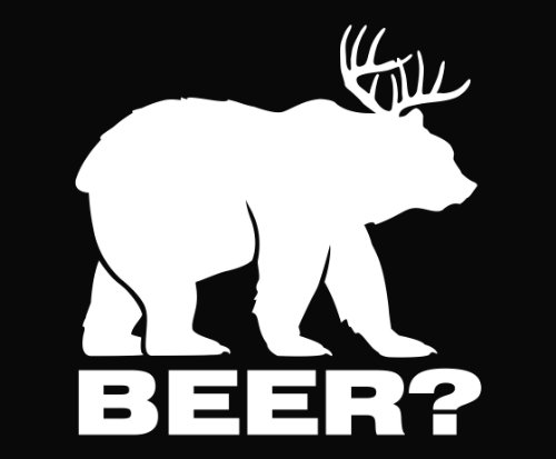 Bear plus Deer equals BEER Vinyl Die Cut Decal Sticker 5.50