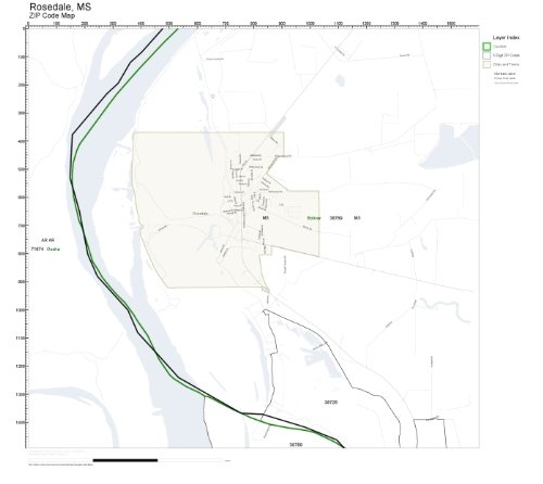 ZIP Code Wall Map of Rosedale, MS ZIP Code Map Not Laminated: Amazon ...