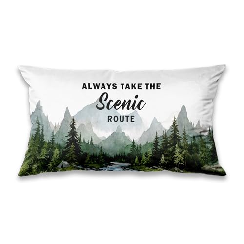 DOFQZ Forest Scenic Mountain Throw Pillow Cover 12x20