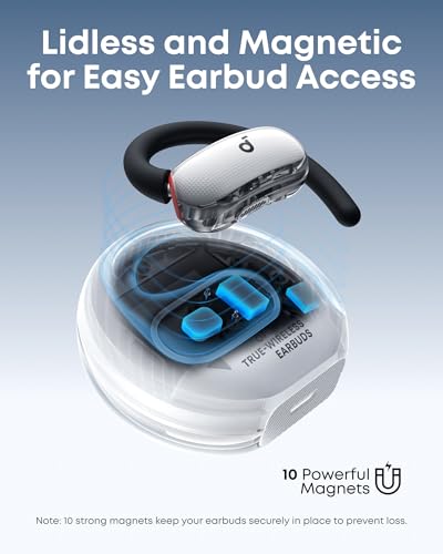 Miniatura 3 de Soundcore V40i de Anker Auriculares Open-Ear, IP55, 21 h | Diseño cristalino, estuche sin tapa, 4 posiciones ajustables, graves más ricos y llamadas claras con IA