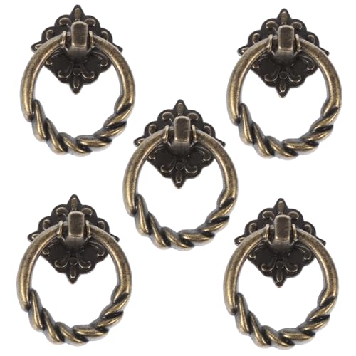 LckCryspho キャビネット引き出しハンドル 12個セット 黒 ? 合金製 レトロデザイン 取り付け簡単 キッチン収納家具対応