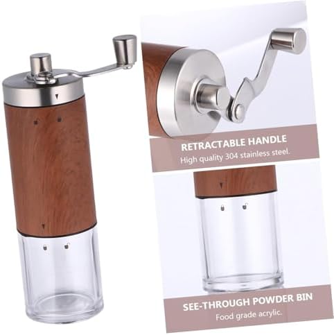 Adjustable Manual Coffee Grinder, Portable Handheld Mill with Detachable Washable Crusher, 304 Stainless Steel Burr for Home Travel Camping — view 6