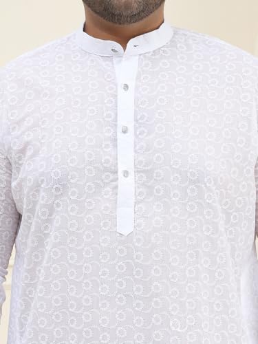 Image of SOJANYA Plus (Since 1958) Men's Silk Blend Embroidered Only Long Kurta