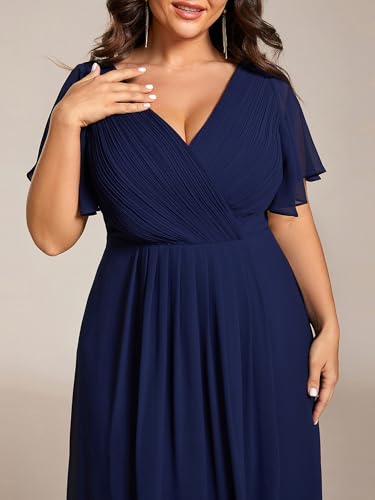 Image of Ever-Pretty Plus Women's High Low Plus Size Cocktail Wedding Guest Dresses