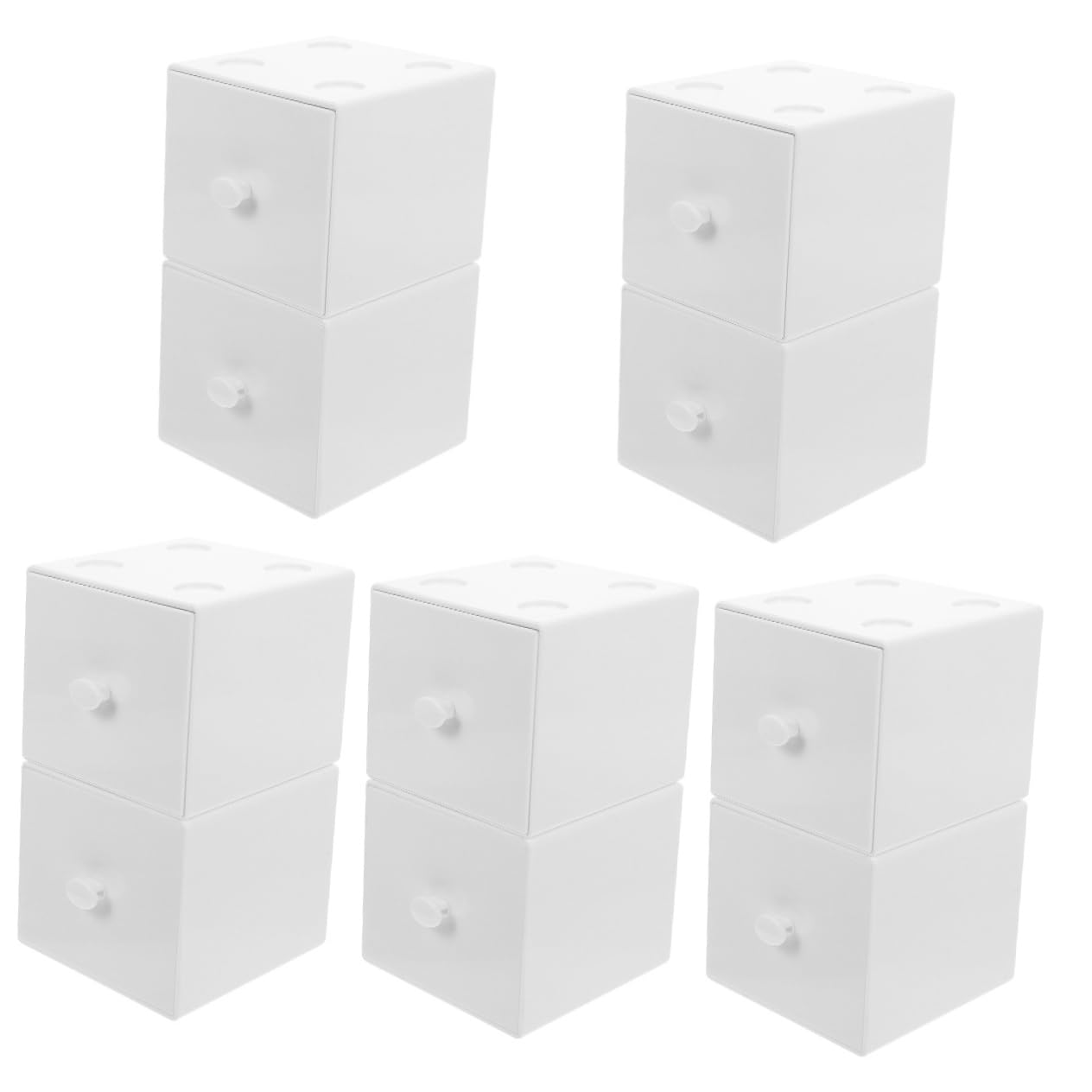 Organizer Cassetti Impilabili 2 Pezzi | 4 Cassetti Trasparenti | Per Scrivania, Bagno O Cucina | Plastica Bianca - Foto 9