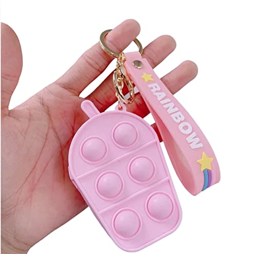 Image of AUGEN Cute Pop It Coin Purse Pouch Keychain For Gifting With Key Ring Anti-Rust (Pack Of 1)