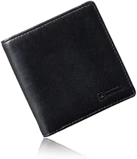 [￠Ｌｅ ｐｏｒｔｅｆｅｕｉｌｌｅ ｄｕ＼ｓａｍｏｕｒａｌ] 【超軽量 『僅か48g 厚さ1.5㎝』】メンズ ラム革 薄型 ２つ折り ミニ 財布 取り出しやすい BOX型 小銭入 カード 8枚収納可 プレゼント ギフト 箱入り Safari 掲載商品 (Black クロ)