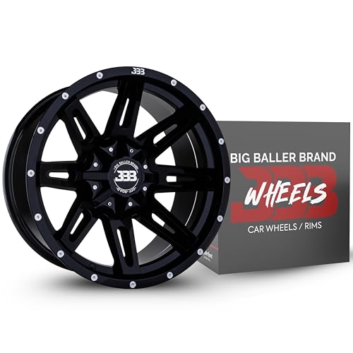 18 Inch Gloss Black Off Road Rims - 8x165.1 SUV Truck Fitment Automotive Aluminum Wheel Design -0mm Offset -125.1mm Hub Size - Offroad Rines & Wheels for Trucks by H138 LB4 Big Baller Brand