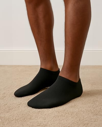 BLACK FORTUNE Socks for Men & Women - 12 Pack Lightweight Cotton Socks - Breathable Black Sock for Work, Gym, Daily Use3