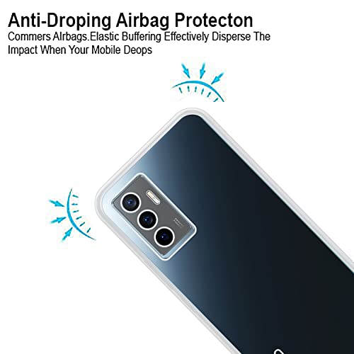 Image of VIDO Transparent Back Case Cover for Vivo Y75 4G (Soft & Flexible & Camera Protection Back Case)