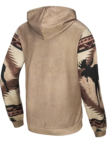 Tenna Teki Plus Size Mens Fashionable Deer Pattern Hoodie - Relaxed Fit and Ultra-Soft3